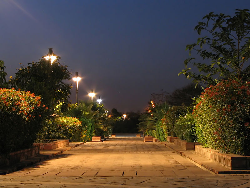 The Garden of Five Senses at night